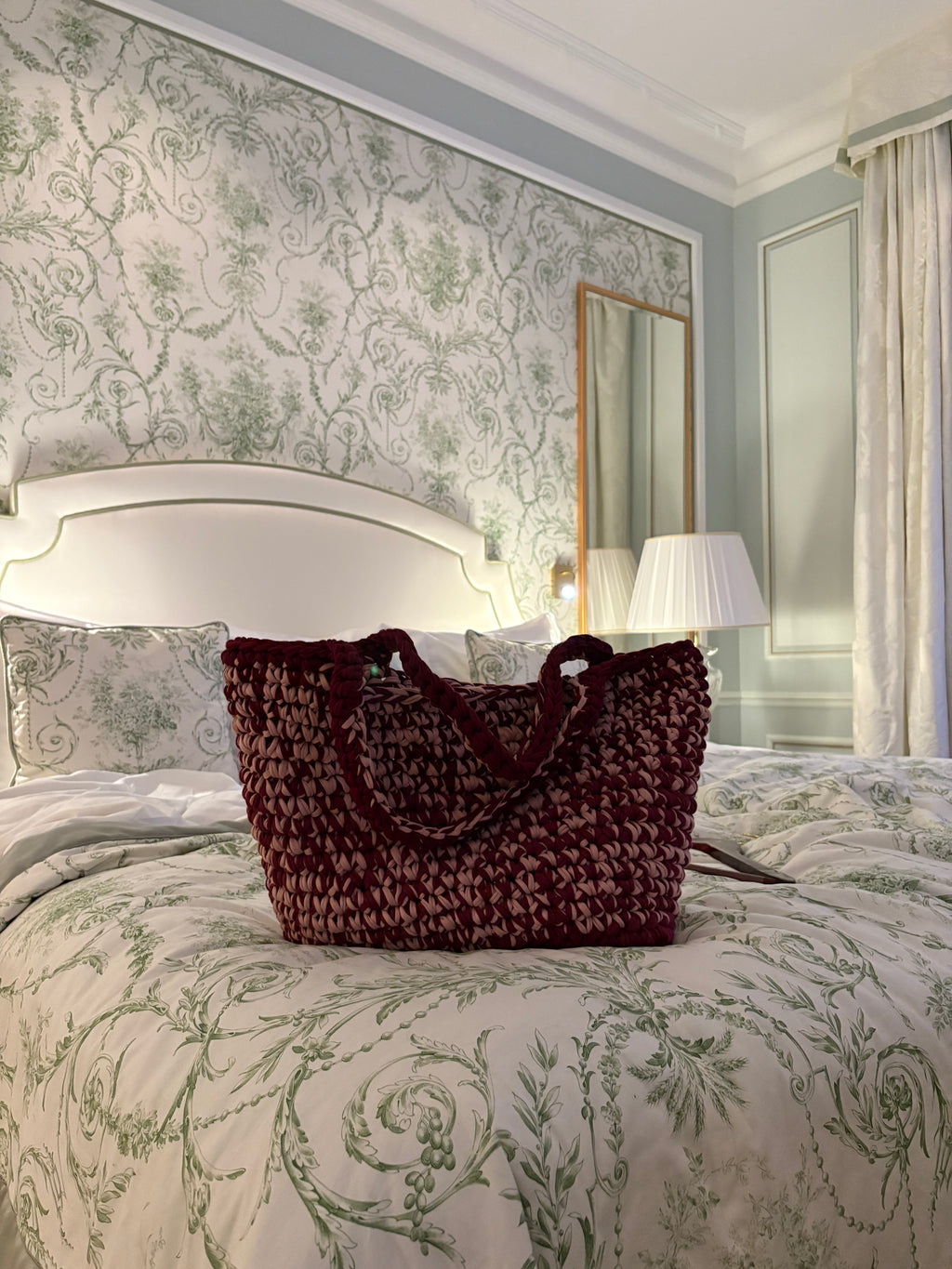 CARMELA • Burgundy & Cream (M)