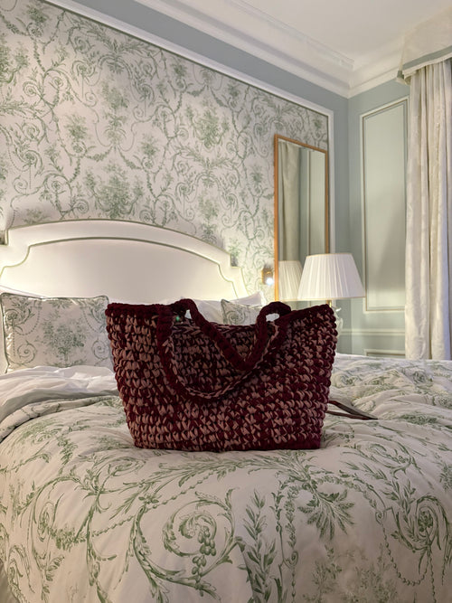 CARMELA • Burgundy & Cream (M)
